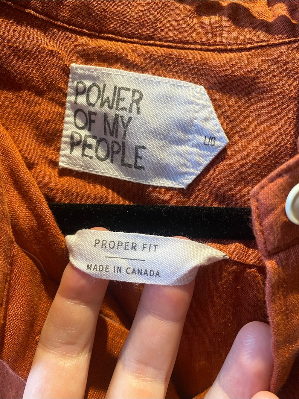 Power of my People proper fit linen shirt size L 🇨🇦 - Picture 2 of 6